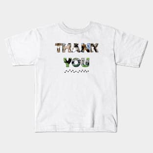 Thank you - mixed cats oil painting word art Kids T-Shirt